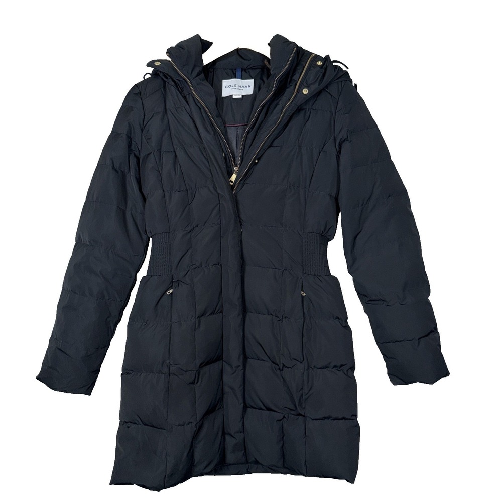 Cole Haan Signature Hooded Down‎ and Feather Jacket Black Size XS